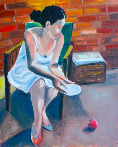 "Nicole & Pomegranate" Oil on Canvas